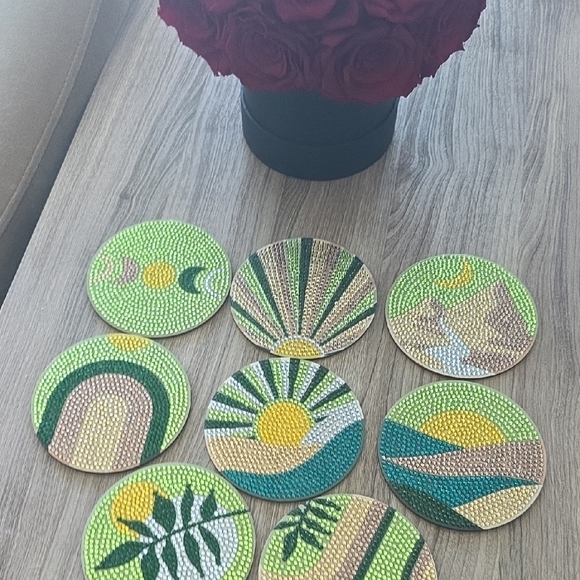 Colorful Woven Coaster Set - Picture 6 of 10